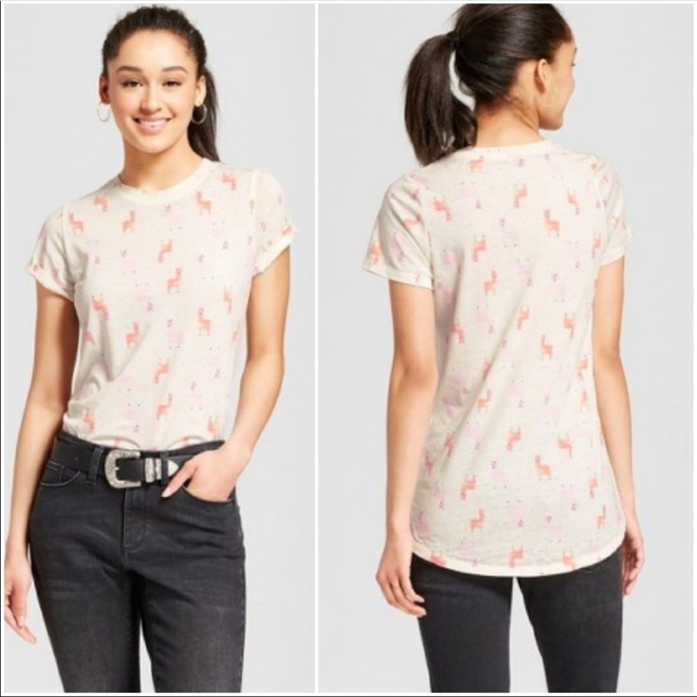 Zoe + Liv Llama Print T-shirt NWOT